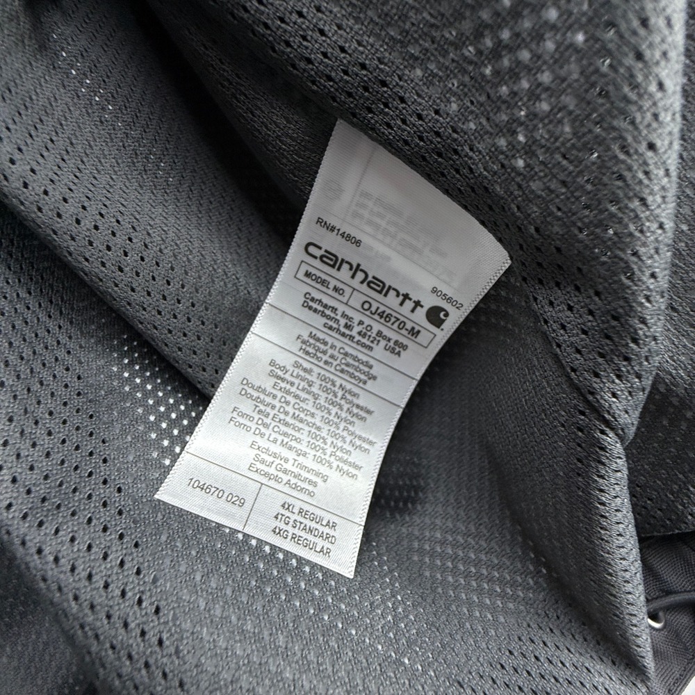Carhartt Storm Defender Loose Fit Jacket Mens 4XL Grey OJ4670-M Fall 2022 - Picture 5 of 16